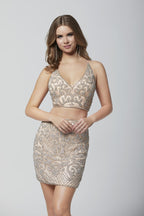 Primavera Couture Short Dress 3321 - Blush