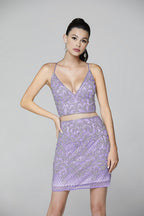 Primavera Couture Short Dress 3321 - Lilac