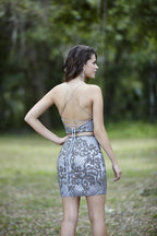 Primavera Couture Short Dress 3321 - Pewter