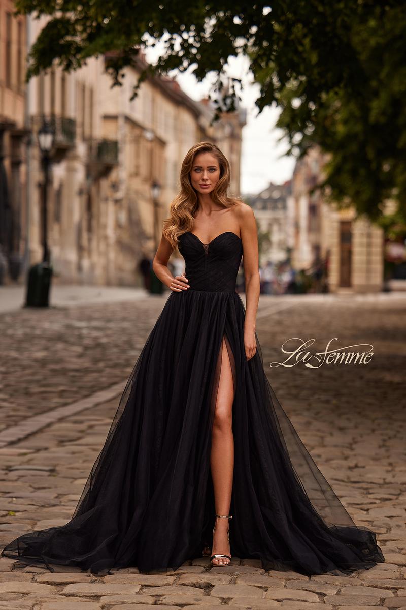 La Femme Dress 33307 - Black