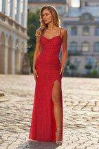 La Femme Dress 33343 - Red
