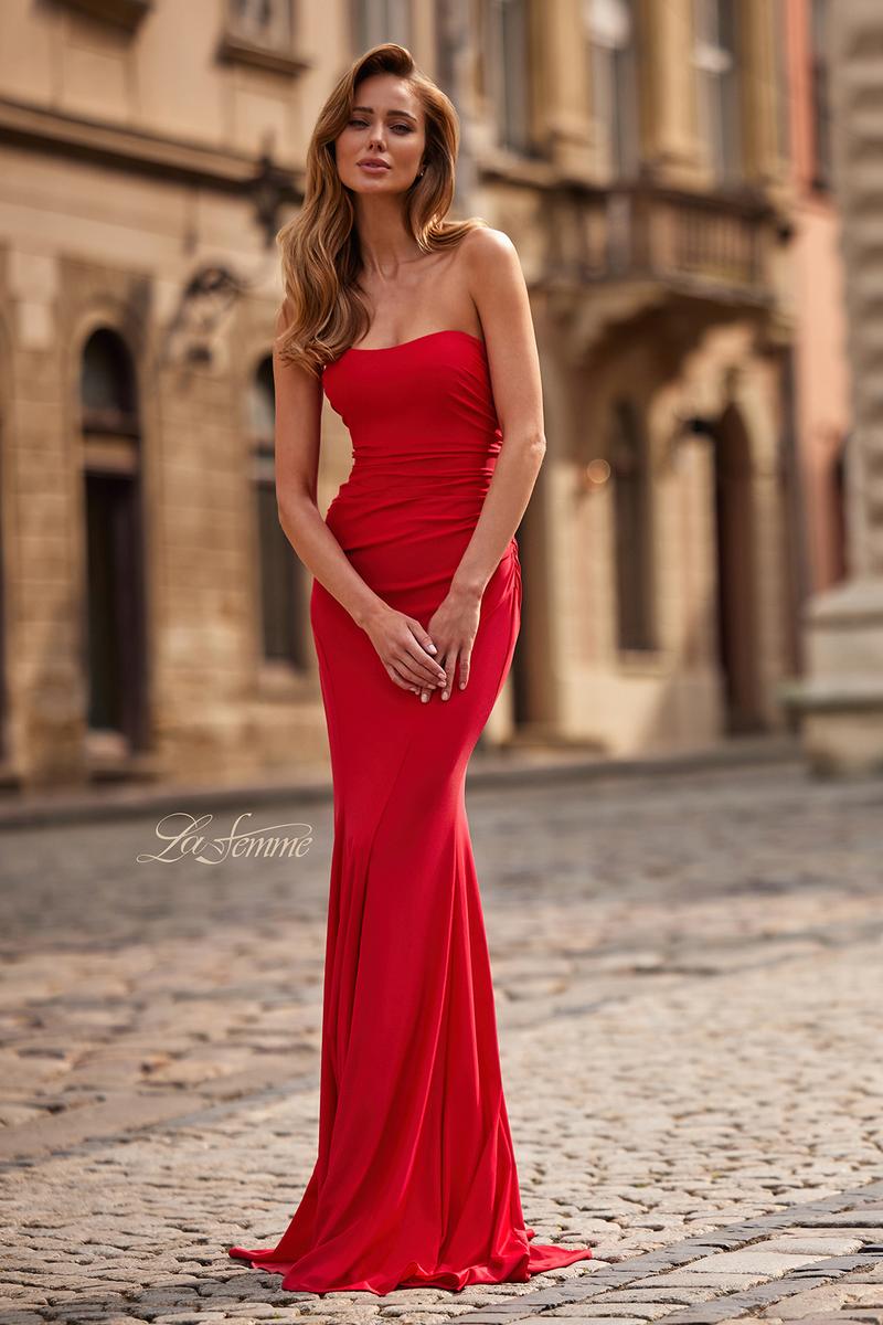La Femme Dress 33403 - Red