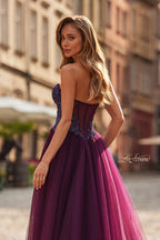 La Femme Dress 33410 - Dark Berry