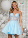 Colors Dress Homcoming 3342 - Light Blue