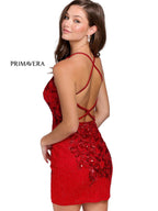 Primavera Couture Short Dress 3516 - Red