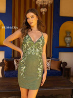 Primavera Couture Short Dress 3516 - Sage Green