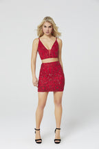 Primavera Couture Short Dress 3550 - Red