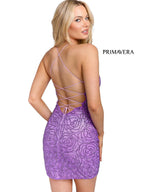 Primavera Couture Short Dress 3558 - Lilac