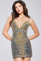 Jovani Short Evening Dress 36425 - Black/Gold