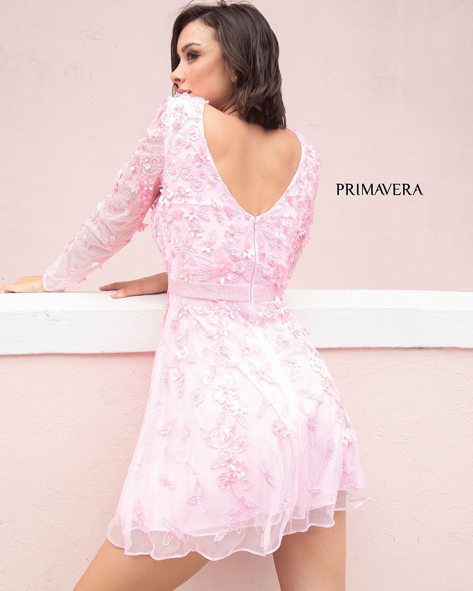 Primavera Couture Short Dress 3716 - Pink