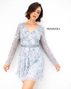 Primavera Couture Short Dress 3716 - Platinum
