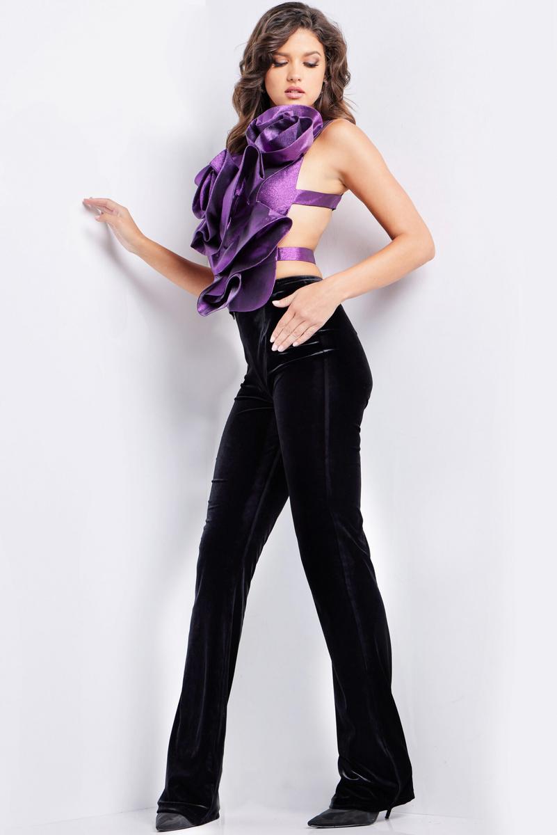 Jovani Contemporary 37362 - Purple/Blk