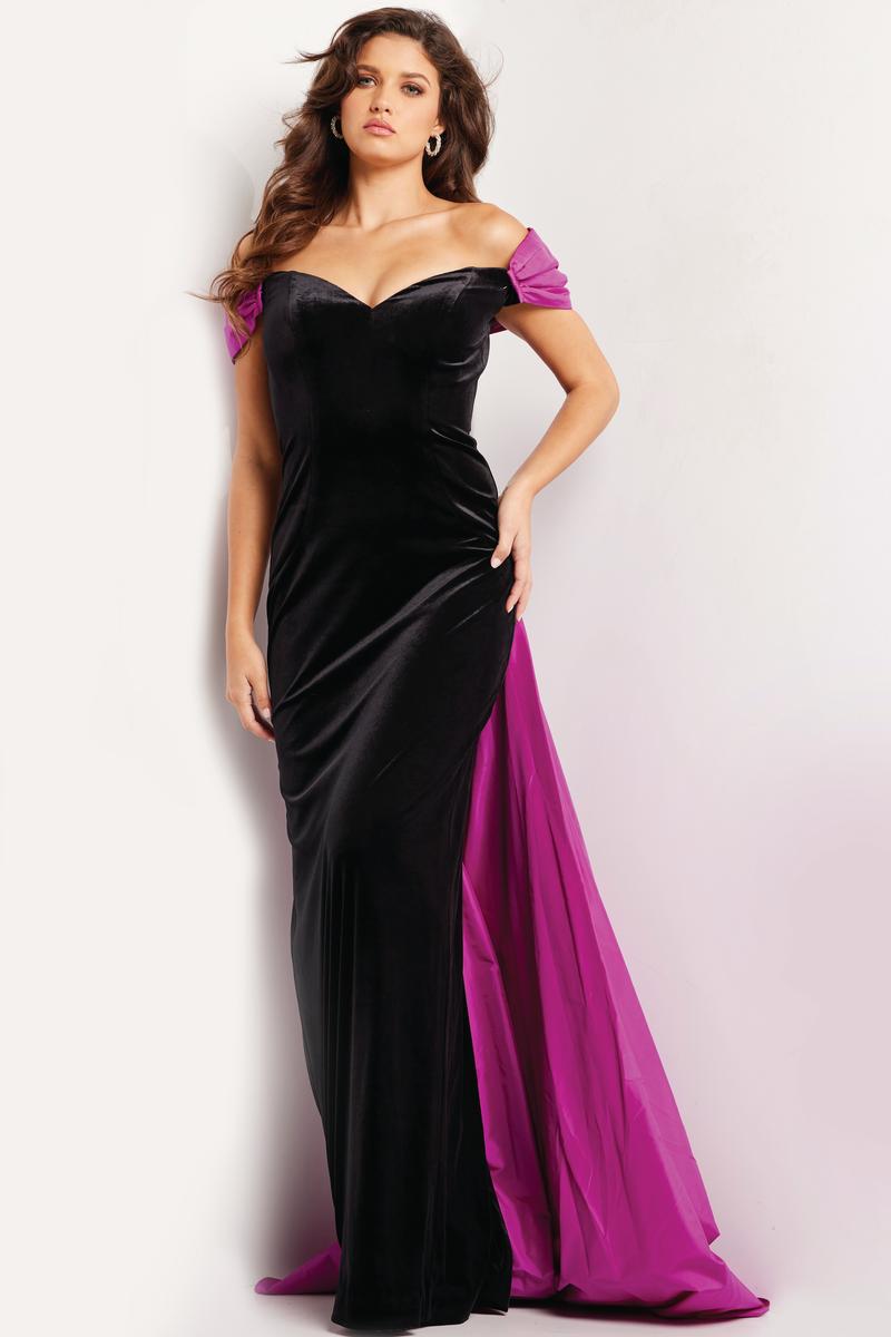 Jovani Evening 37375 - Black/Fushcia