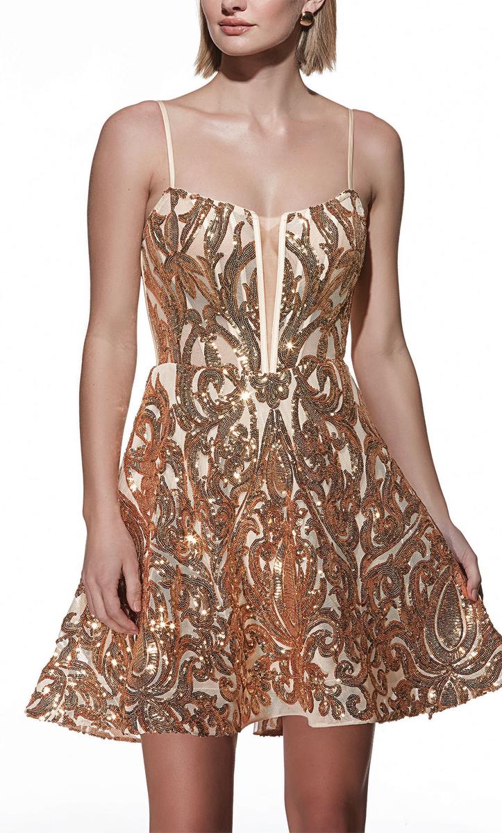 Alyce Paris Homecoming Dress 3768 - Gold