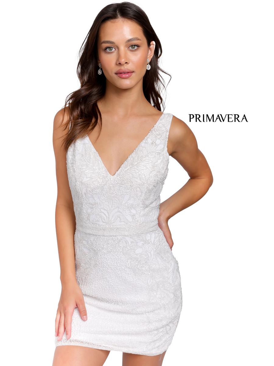 Primavera Couture Short Dress 3804 - Ivory