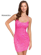 Primavera Couture Short Dress 4425 - Neon Pink