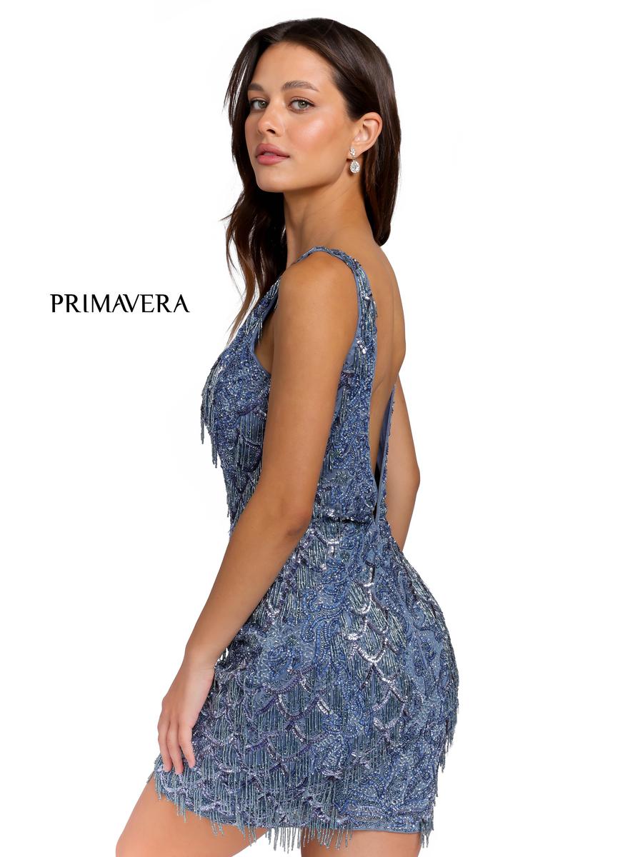 Primavera Couture Short Dress 3818 - Bright Blue