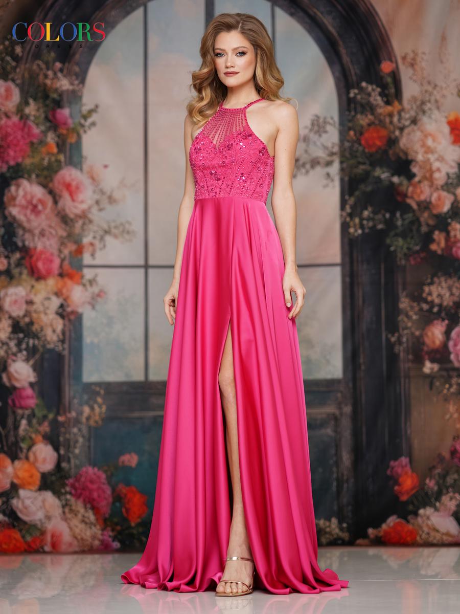 Colors Dress Dress 3822 - Hot Pink