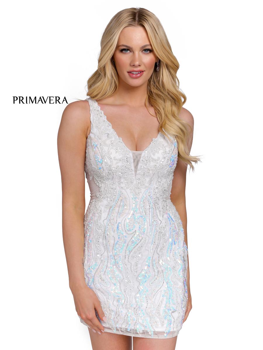 Primavera Couture Short Dress 3822 - Ivory