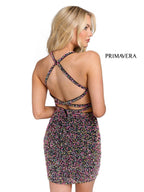 Primavera Couture Short Dress 3824 - Black Multi