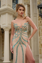 Jovani Signature Collection 38263 - Nude/Teal