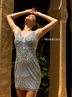 Primavera Couture Short Dress 3829 - Powder Blue