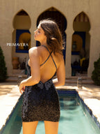 Primavera Couture Short Dress 3831 - Black