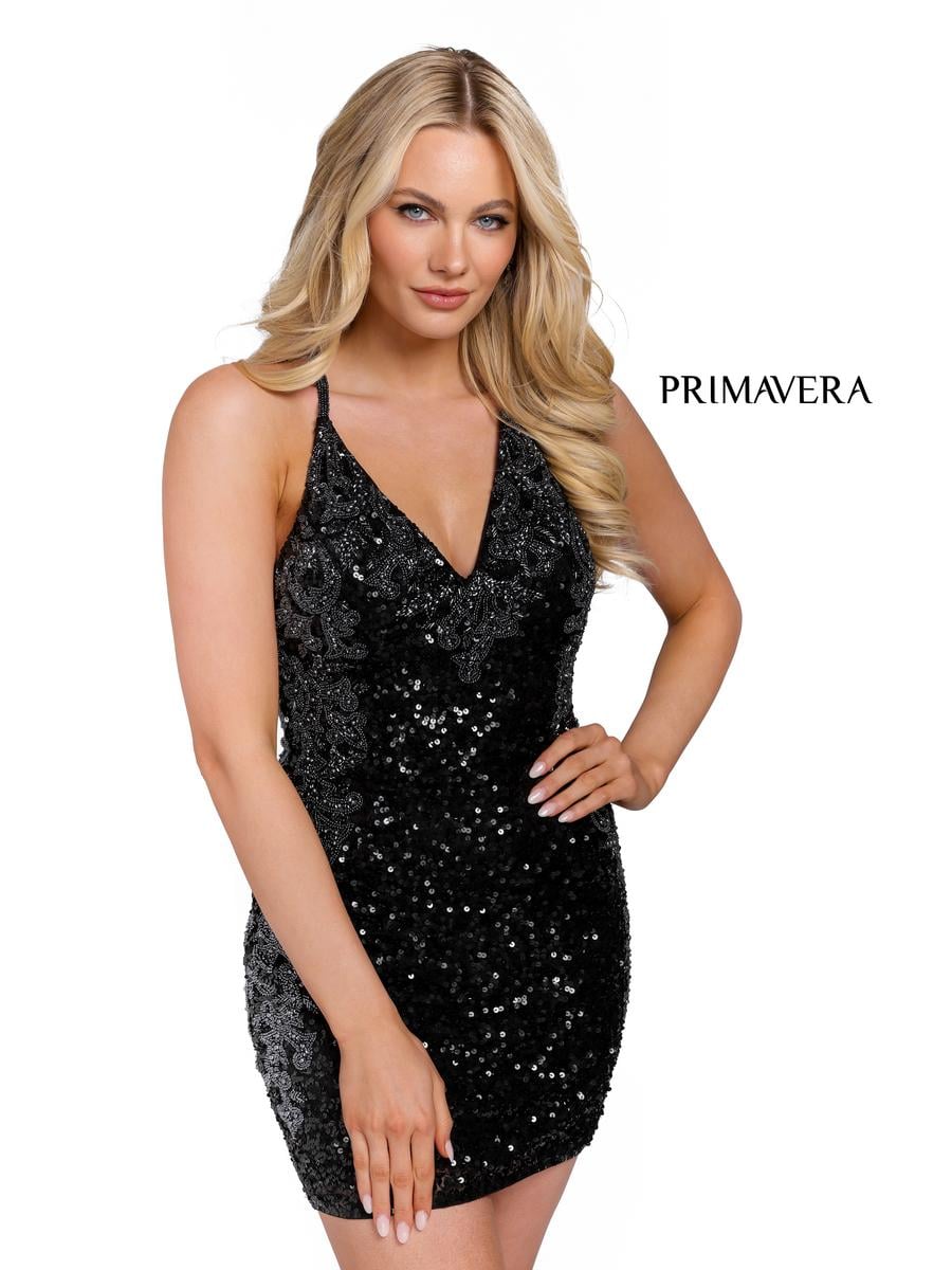 Primavera Couture Short Dress 3831 - Black