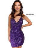 Primavera Couture Short Dress 3831 - Purple