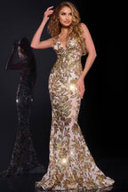 Jovani Prom 38349 - Gold/White