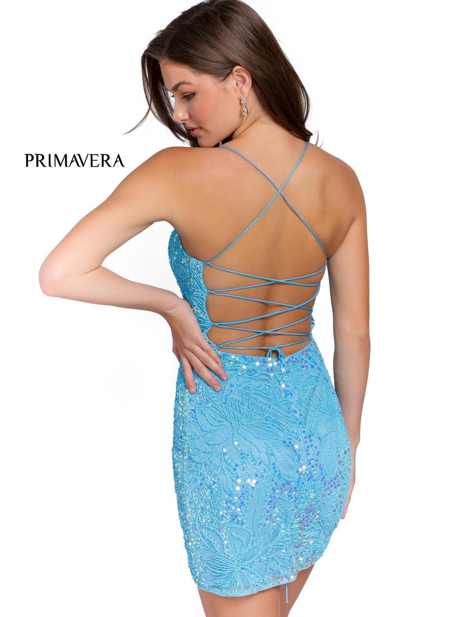Primavera Couture Short Dress 3835 - Turquoise