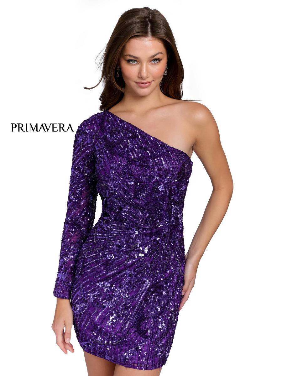 Primavera Couture Short Dress 3839 - Purple