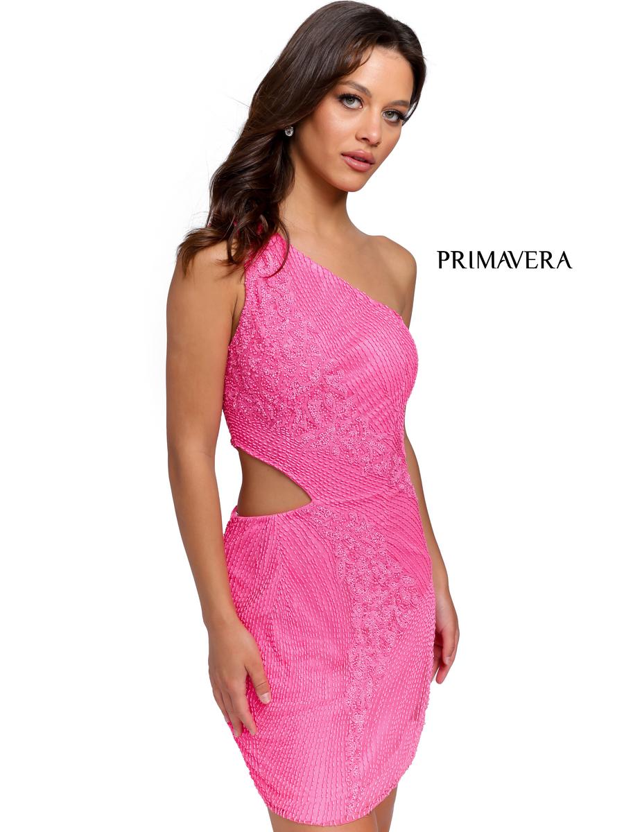 Primavera Couture Short Dress 3840 - Neon Pink