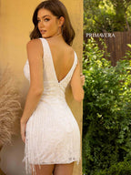 Primavera Couture Short Dress 3843 - Ivory