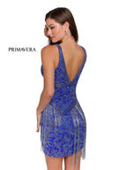 Primavera Couture Short Dress 3843 - Royal Blue
