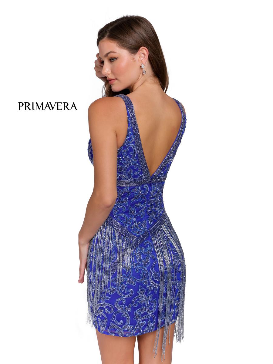 Primavera Couture Short Dress 3843 - Royal Blue