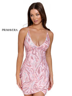 Primavera Couture Short Dress 3844 - Baby Pink
