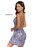 Primavera Couture Short Dress 3844 - Lilac