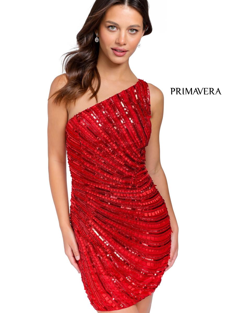 Primavera Couture Short Dress 3845 - Red