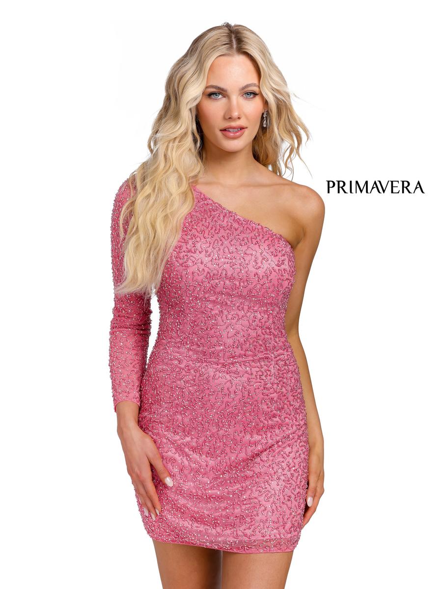 Primavera Couture Short Dress 3849 - Rose Pink