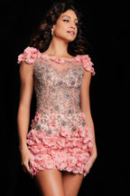 Jovani Short Evening Dress 38510 - Peach