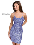 Primavera Couture Short Dress 3852 - Bright Blue