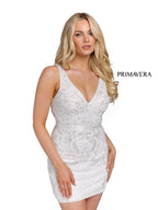Primavera Couture Short Dress 3856 - Ivory