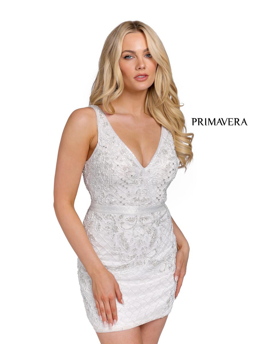 Primavera Couture Short Dress 3856 - Ivory