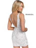 Primavera Couture Short Dress 3856 - Ivory