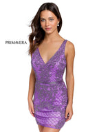Primavera Couture Short Dress 3856 - Lilac