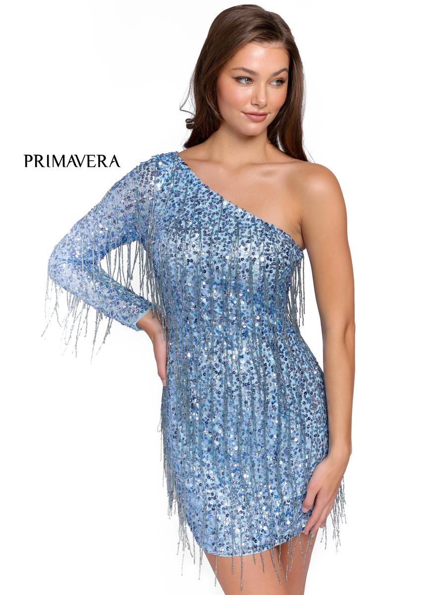 Primavera Couture Short Dress 3858 - Bright Blue