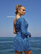 Primavera Couture Short Dress 3860 - Peacock