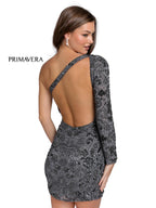 Primavera Couture Short Dress 3865 - Grey