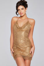 Jovani Short Evening Dress 39004 - Gold